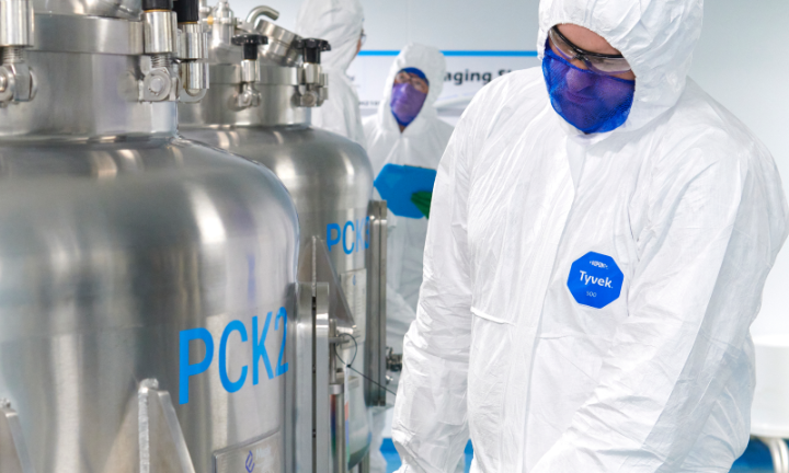 Purolite Worker in Hazmat